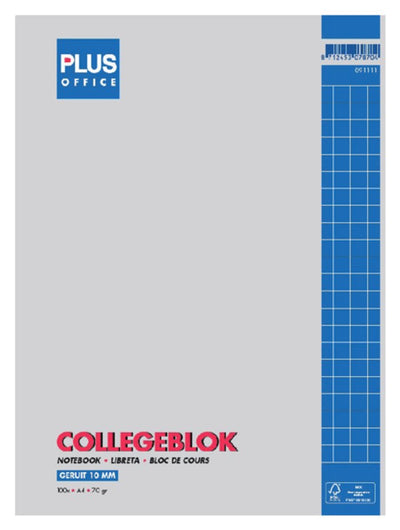 Collegeblok Budget A4 23-gaats ruit 10 mm.