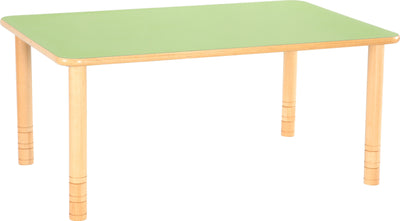 Rechthoekige Flexi tafel 120x80cm groen in hoogte verstelbaar