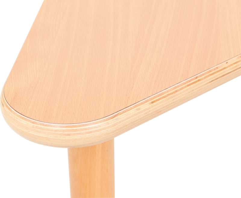 Driehoekige Flexi- tafel 108x80x80cm beuken 58-76cm hoogte verstelbaar