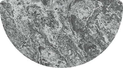 Stil tafelblad Plus, halfrond, 60 x 120 cm - grijs