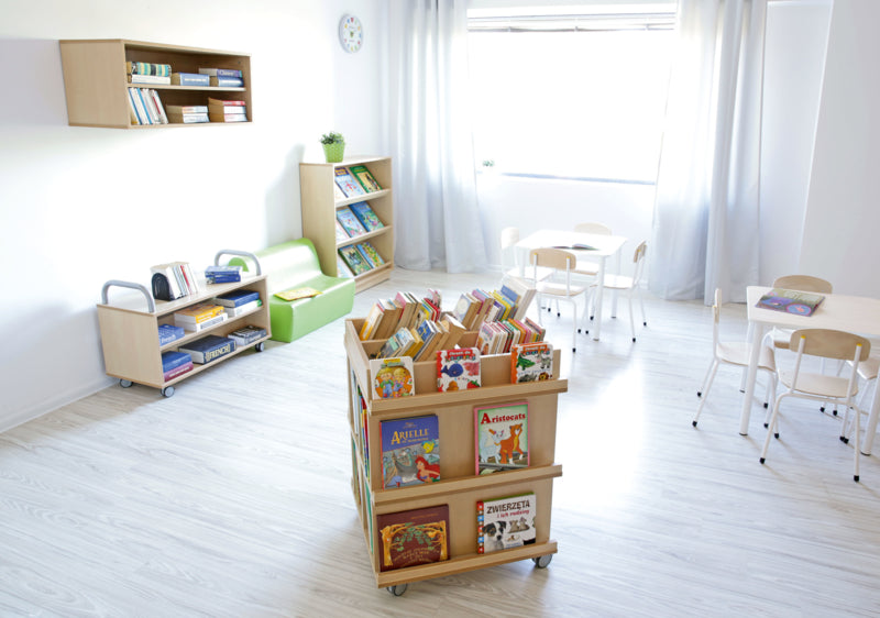 Flexi boekenkast met wielen