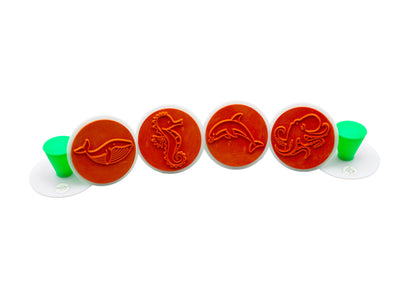Stempels zeedieren Ã˜ 7,5 cm. - 6 dlg.