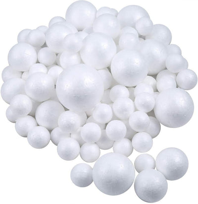 Tempex ballen 100 stuks assorti - Wit