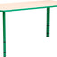 Rechthoekige Quint-tafel 115 x 65 cm. 40-58cm hoogte verstelbaar groen