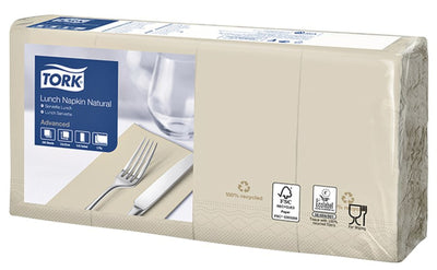 Servetten Tork 477351 2laags 33x33cm naturel 200st.