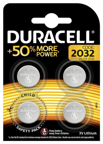 Batterij Duracell knoopcel 4xCR2032 lithium Ã˜20mm 3V-180mAh