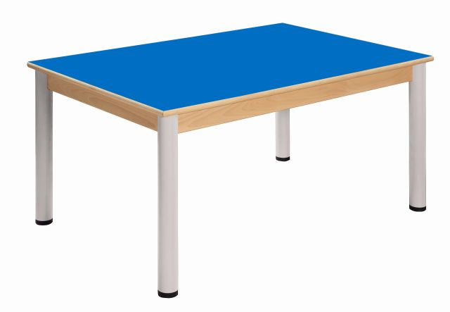 Beukenhouten tafel 120 x 80 cm. verstelbare metalen poten