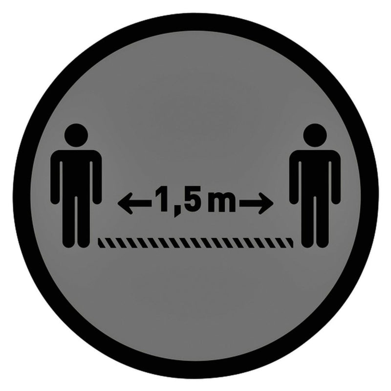 Vloersticker OPUS 2 rond 30cm lichtgrijs/zwart