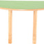 Halfronde Flexi tafel 120x60cm groen in hoogte verstelbaar