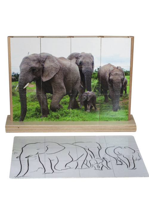 Verticale puzzels - Olifant