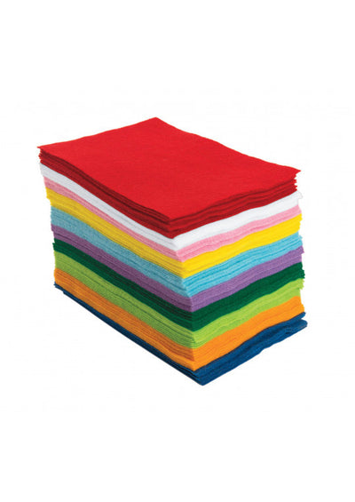 Vilt klassenpakket 10 kleuren assorti 15 x 23 cm 100 vel