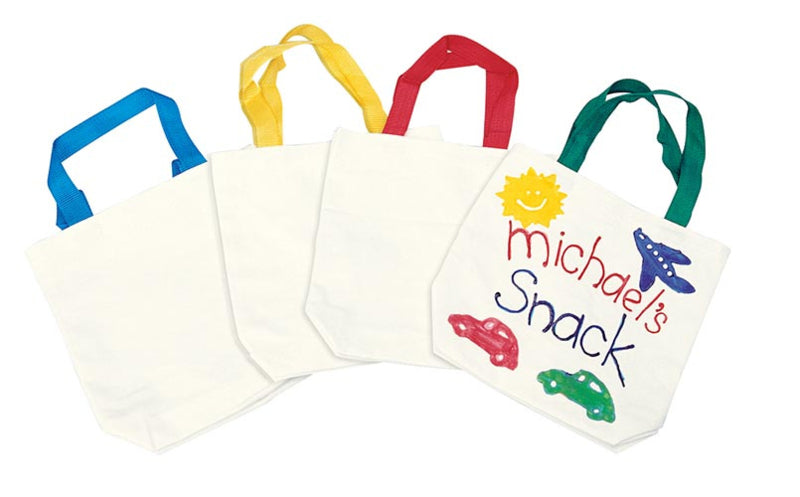 Draagtas wit katoen 21 x 21 cm 12 stuks