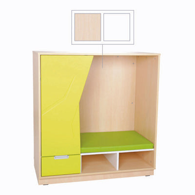 Quadro half open kast 116,6x41,5x124,2cm - Esdoorn/wit