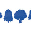 Foam verfrollers 5 stuks groen - Bomen