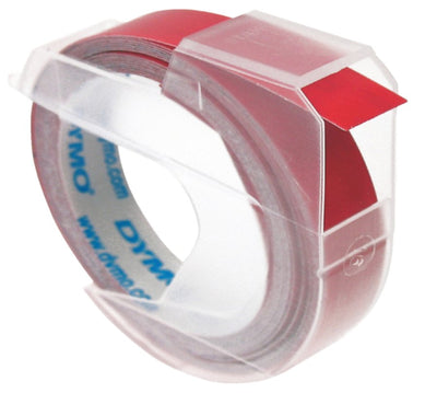 10 stuks Labeltape Dymo rol 9mmx3M glossy vinyl prof rood