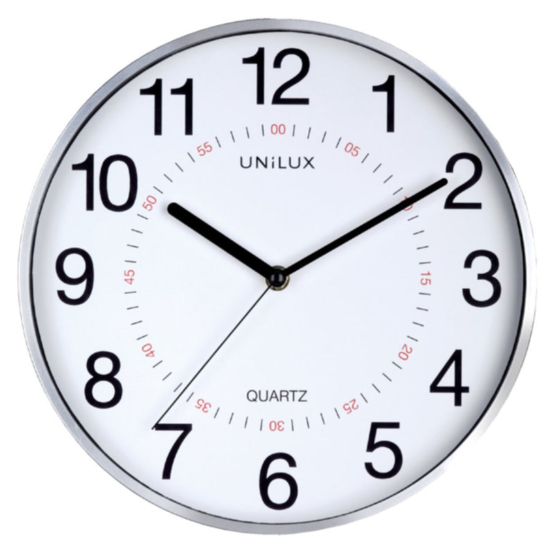 Wandklok Unilux Aria Ã˜28,5cm zilvergrijs/wit