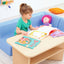 Hoge zitbank 45cm zithoogte 34cm - Lichtblauw
