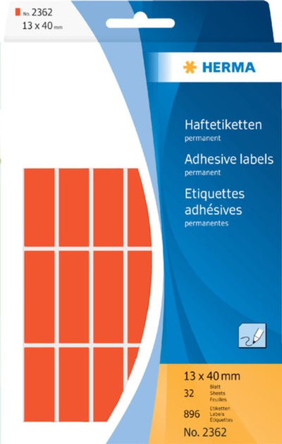 Etiket Herma 2362 13x40mm rood 896stuks