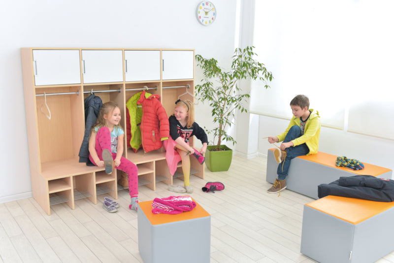 Wachtruimte zitje 40x40x120cm - Grijs/oranje