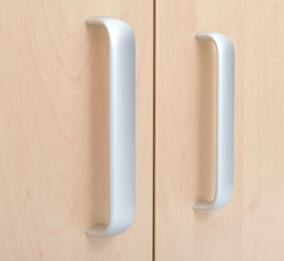 Flexi-kasten S met legbord, smal - met plint, berken deuren met slot
