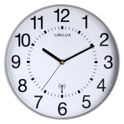 Wandklok Unilux Maxi radio controlled Ã˜37,5cm lichtgrijs/wit