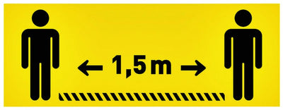 Vloersticker OPUS 2 40x15cm geel/zwart