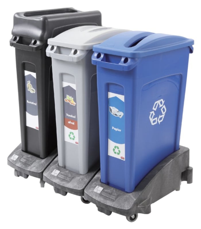 Afvalbakdeksel Slim Jim blauw voor papier