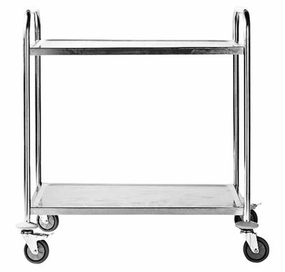 Serveerwagen met 2 plateaus RVS