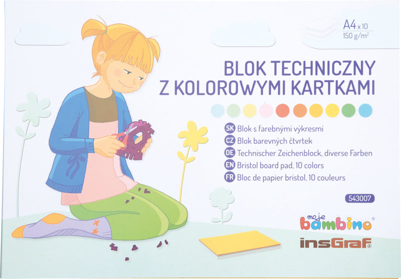 Technisch tekenblok A4, 10 kleuren