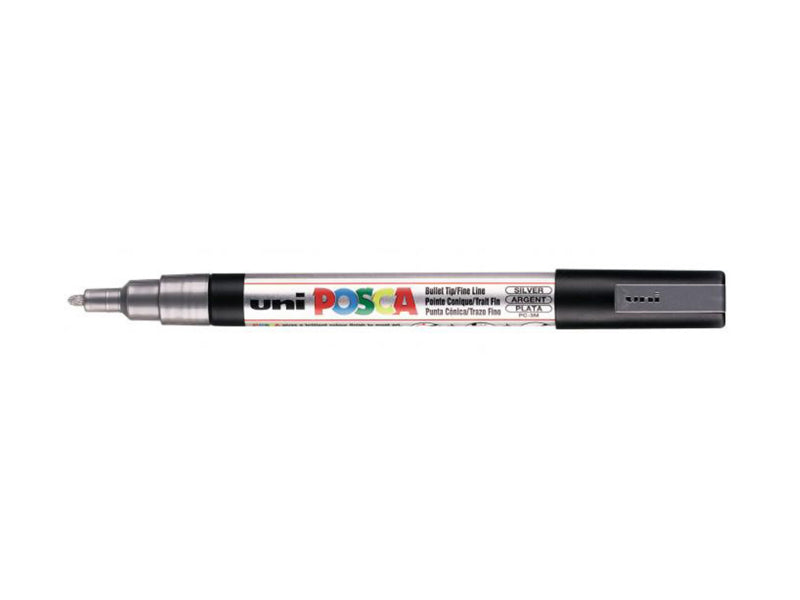 Verfstift Posca fijne punt 0.9 - 1.3 mm. zilver