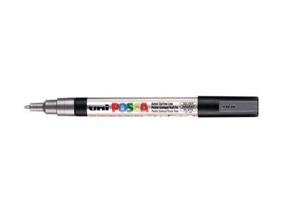 Verfstift Posca fijne punt 0.9 - 1.3 mm. zilver