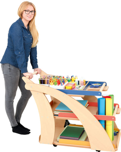 Knutselmateriaal trolley - berken