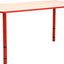 Rechthoekige Quint-tafel 115 x 65 cm. 40-58cm hoogte verstelbaar rood
