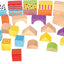 Houten blokken - kleuren, 50 stuks