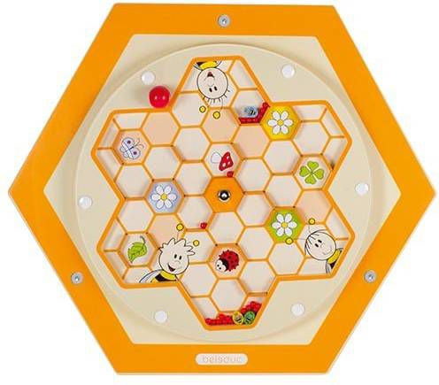 Wand-element Bijenkorf pollen honingraad 58 cm oranje