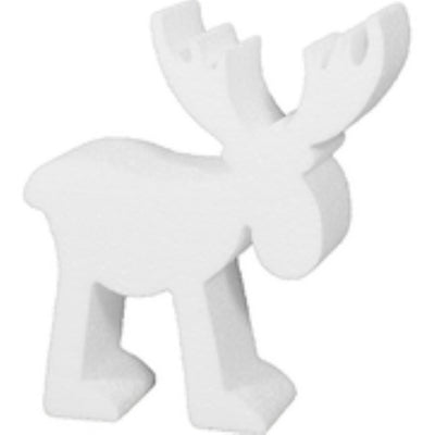 Tempex rendier 17 x 15 cm 5 stuks - Wit