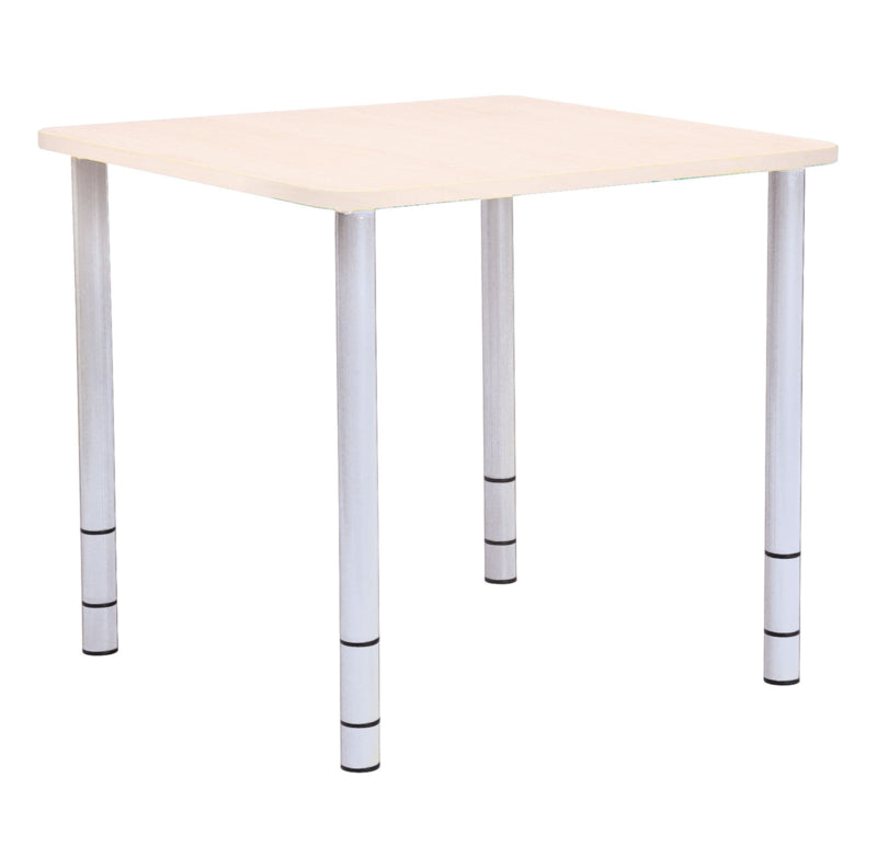 Vierkante Quint-tafel 65 x 65 cm 40-58cm hoogte verstelbaar esdoorn