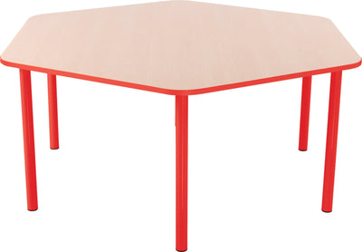 Zeshoekige Quint-tafel 128 cm 40-58cm rood