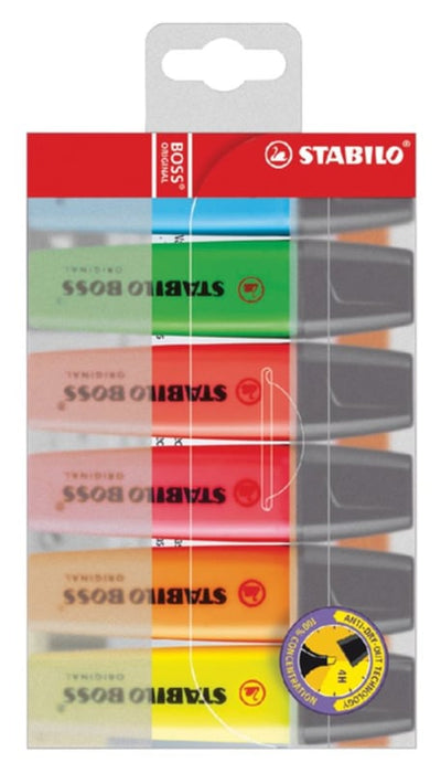 Markeerstift STABILO Boss 70 blister Ã 6 stuks assorti