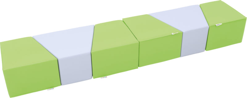 Set van 6 kleine zitjes 24cm hoog - Groen/grijs