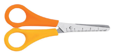 Schaar Westcott kinderen ronde punt 130mm links geel/oranje