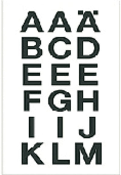 Etiket Herma 4135 20x20mm letters A-Z zwart op transparant
