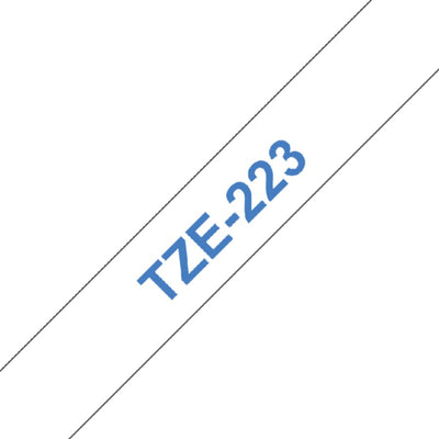 Labeltape Brother P-touch TZE-223 9mm blauw op wit