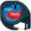 Labeltape Dymo Letratag 91203 plastic 12mm zwart op rood