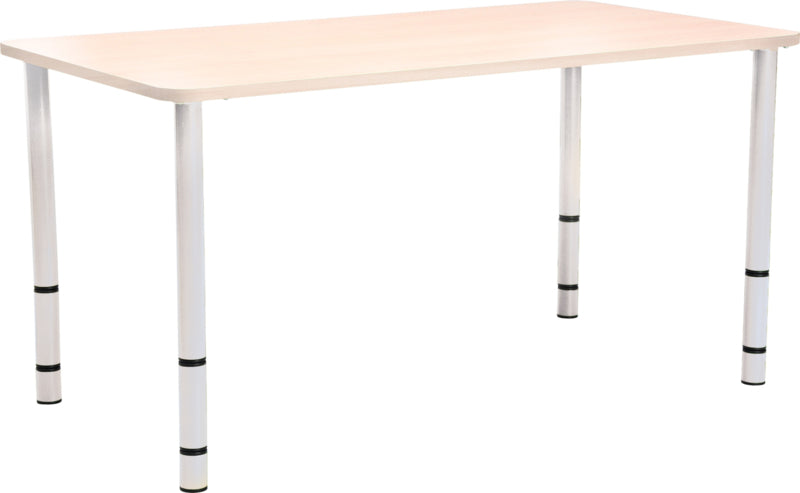Rechthoekige Quint-tafel 115 x 65 cm. 40-58cm hoogte verstelbaar esdoorn
