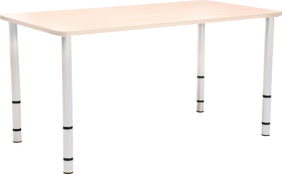 Rechthoekige Quint-tafel 115 x 65 cm. 40-58cm hoogte verstelbaar esdoorn