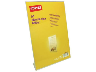 Staples Presenteer Tafelstandaard A4, Schuinstaand portret, Transparant