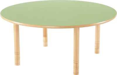 Ronde Flexi tafel 120cm groen 58-76cm hoogte verstelbaar