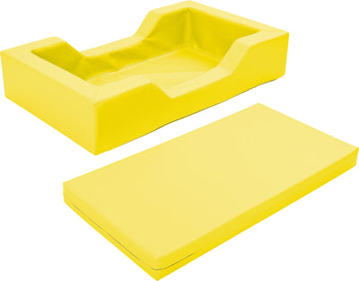 Foam bed met uitsparingen 128x75x25cm - Geel