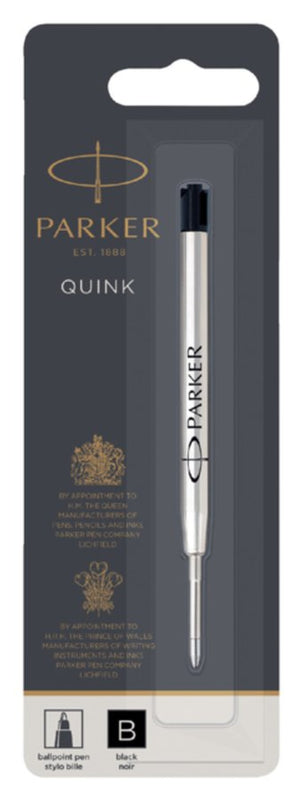 Balpenvulling Parker Quink zwart breed op blister
